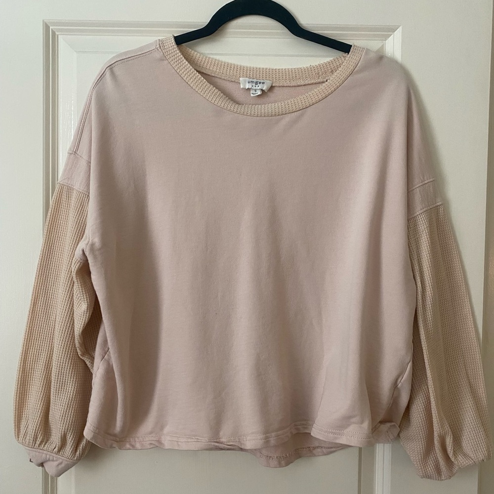 Umgee Tan Boxy Blouse with Relaxed Fit